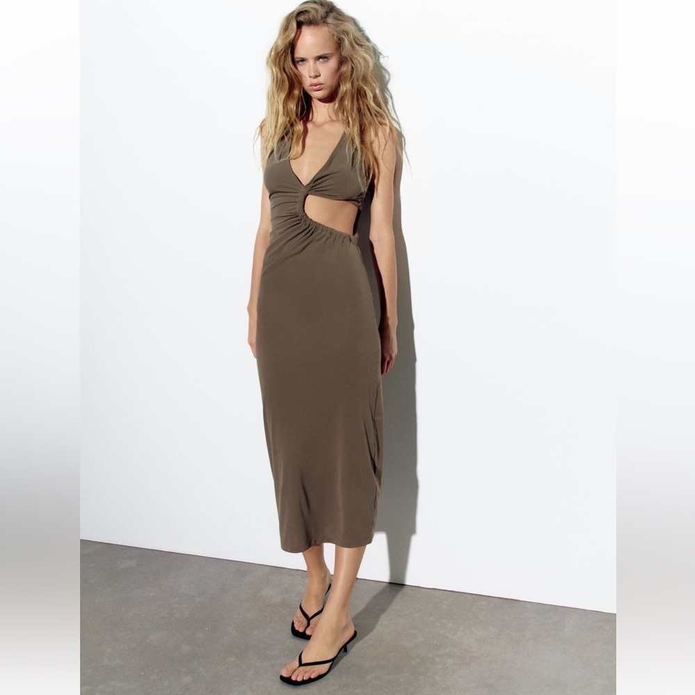 New Zara cut off midi dress